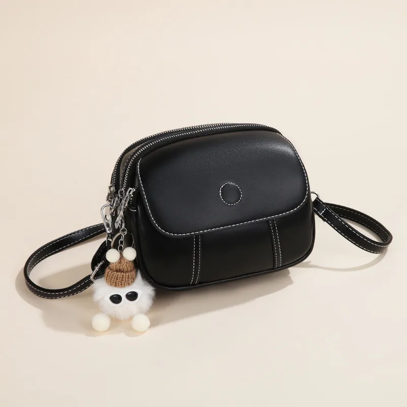 Color Block Round Shoulder Bag