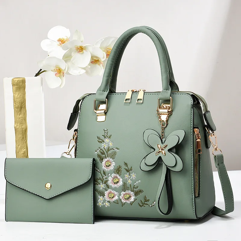 Large Square Urban Minimalist PU Bag Set For Women Featuring Printing And Zipper Closure