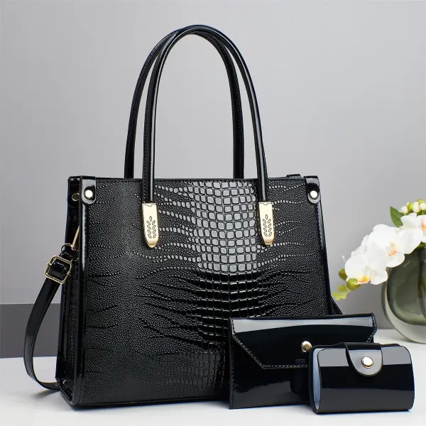 Crocodile Zip Square Bag Set