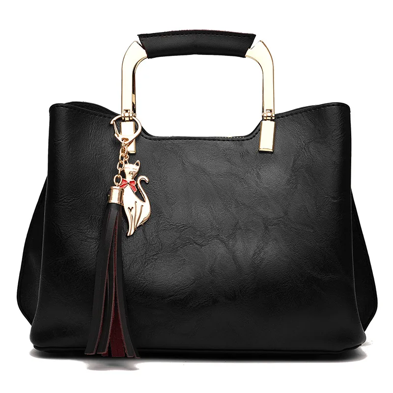 Large Solid Color Square Women’s Shoulder Bag In Pu Leather With Zipper Closure, Featuring Vintage European And American Style