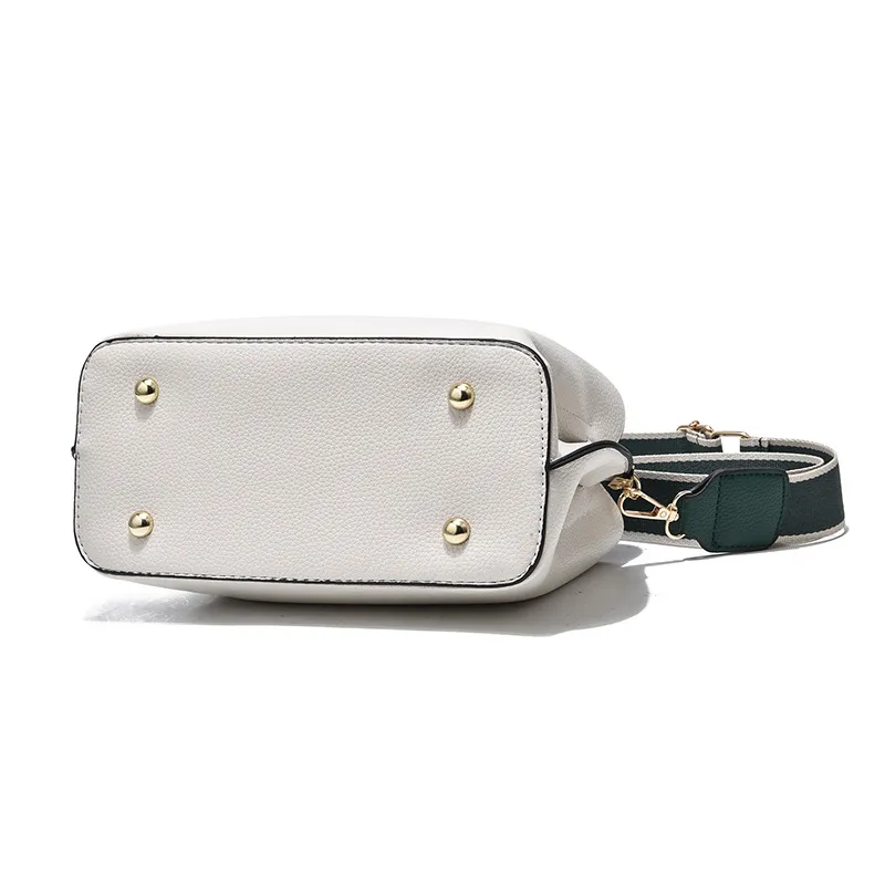 Elegant Small Solid Color PU Leather Women’s Crossbody Bucket Bag With Zipper Clasp Closure
