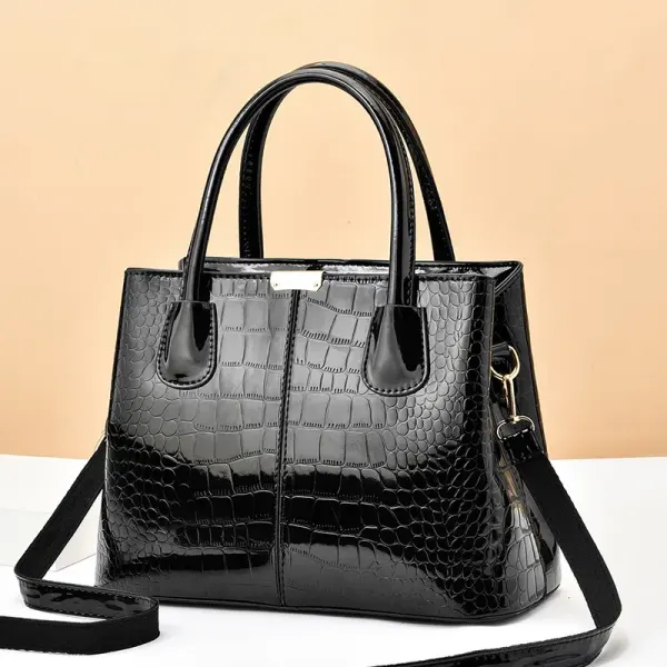 Elegant Large Solid Color PU Leather Crossbody Bag For Women With Zipper Closure, Top Handle Design