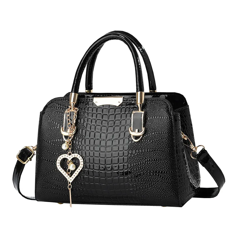 Square PU Crocodile Pattern Shoulder Bag For Women With Single Shoulder Strap Stylish Ladies Shoulder Bag