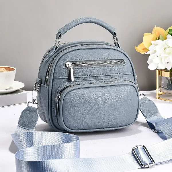 Oval PU Leather Shoulder Bag For Women With Sewing Thread Detail, Featuring Large Capacity And Single Shoulder Strap