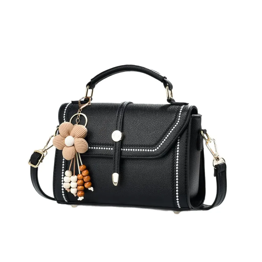 Women’s Square Bag In PU Leather Featuring Sewing Thread Design With Top Handle, Stylish Small Square Bag