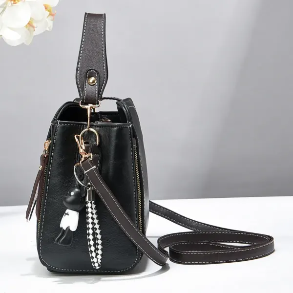 Women PU Leather Bucket Bag With Printing Pattern, Sling Strap