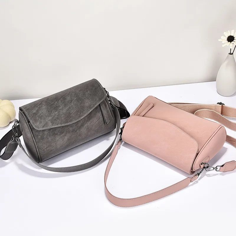 Women’s Square PU Leather Shoulder Bag With Sewing Thread Detail, Single Shoulder Strap