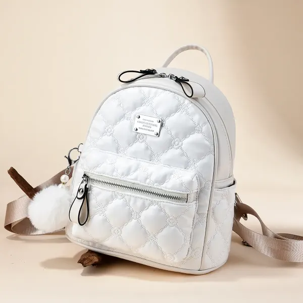 Lingge Women's Backpack In PU Material With Sewing Thread Detail, Stylish Summer Bag For Women