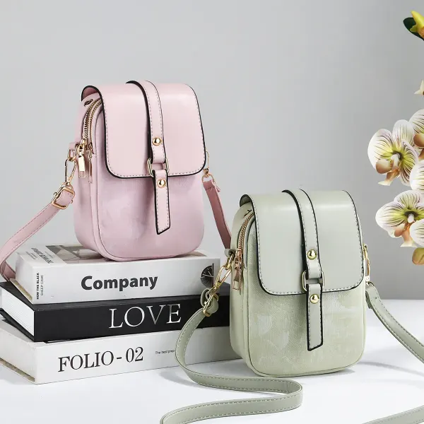 Splicing Square Crossbody Bag In PU Leather With Sewing Thread Detail, Featuring Sling Strap For Spring And Summer