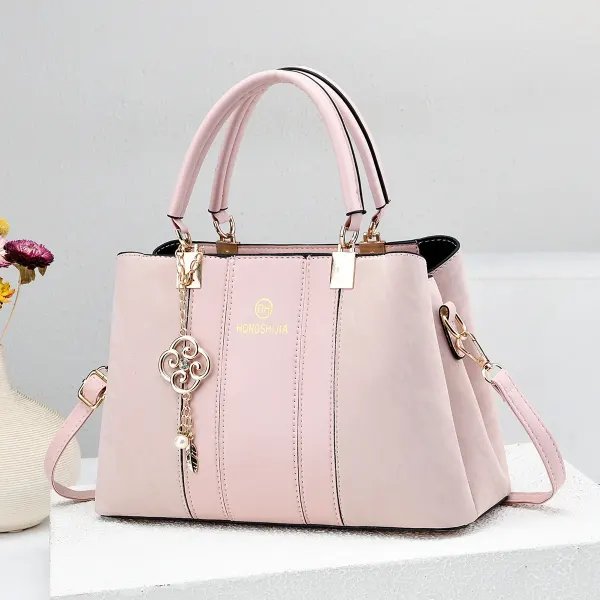 Women’s Square Splicing Handbag In PU Leather With Sewing Thread Detail, Top Handle Style For 2026 Spring And Summer