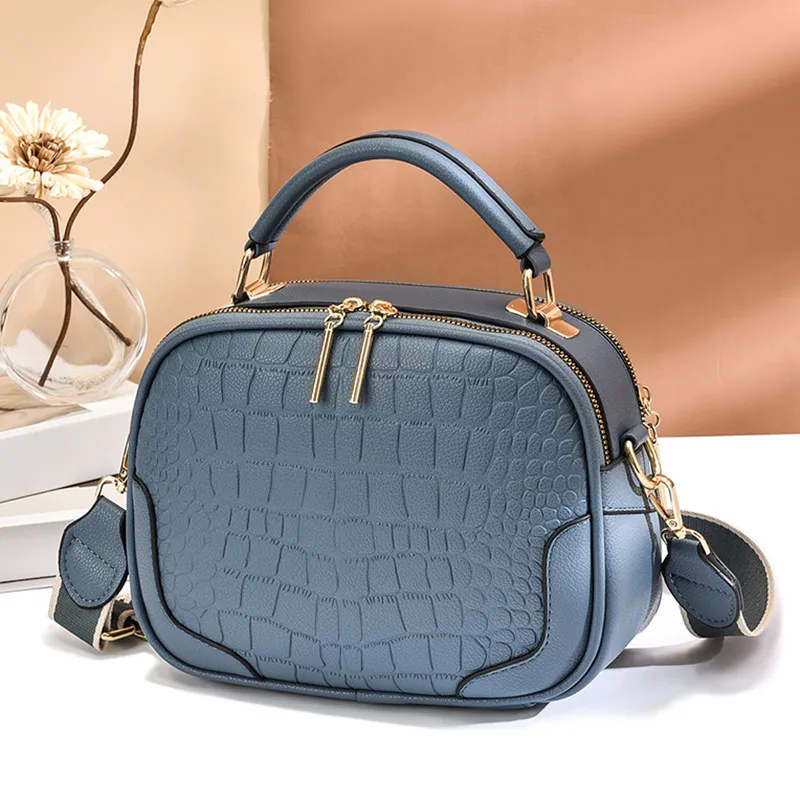 Elegant Solid Color Medium PU Leather Handbag For Women With Zipper Closure