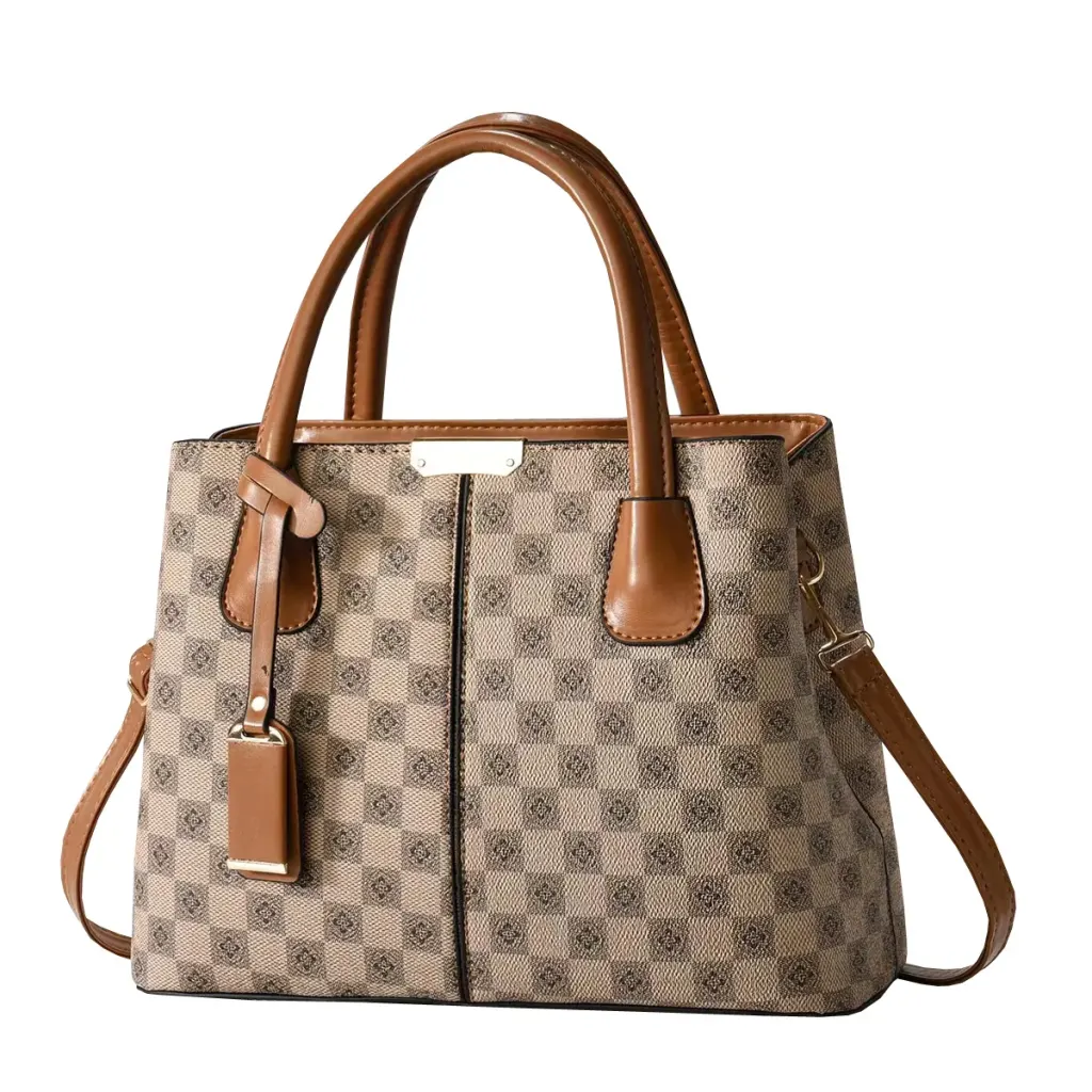 Zipped Vegan Leather Handbag