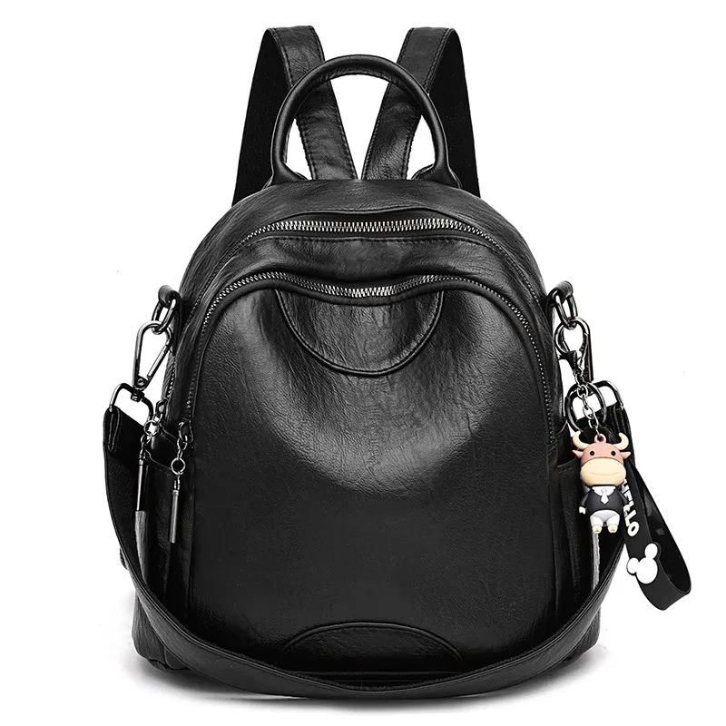Women's Backpack Water Resistant With Sewing Thread Detail In Durable PU Material