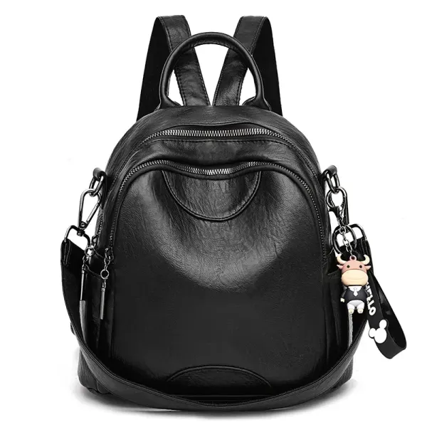 Women's Backpack Water Resistant With Sewing Thread Detail In Durable PU Material