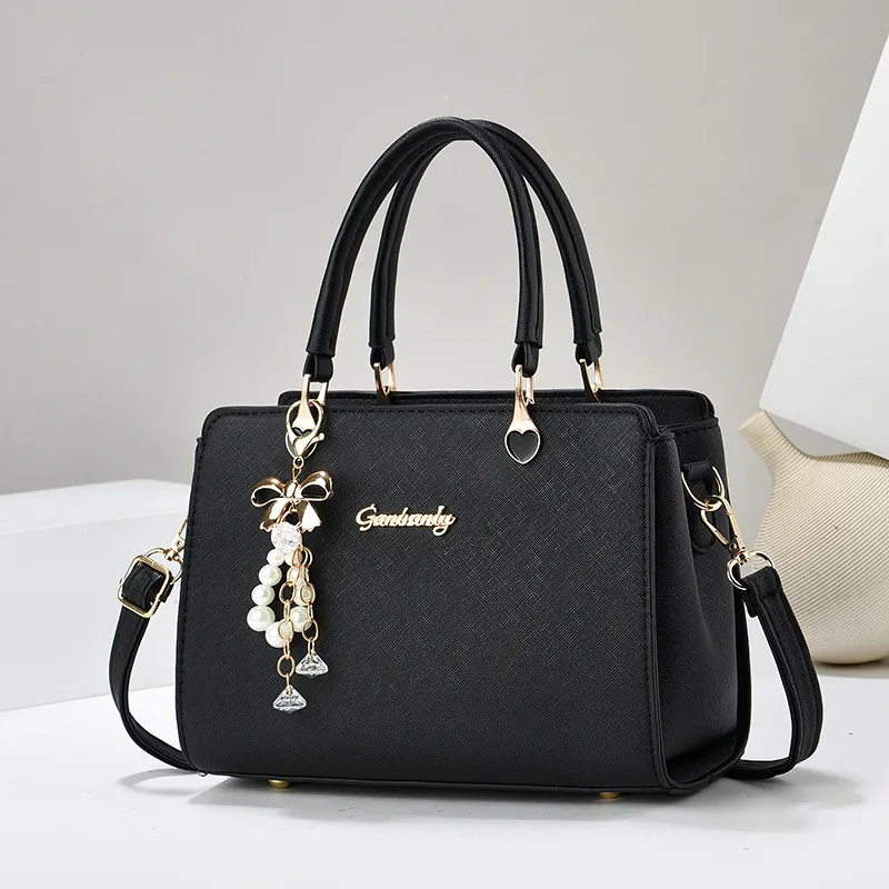 Square PU Shoulder Bag For Women Featuring Sewing Thread Design With Single Shoulder Strap