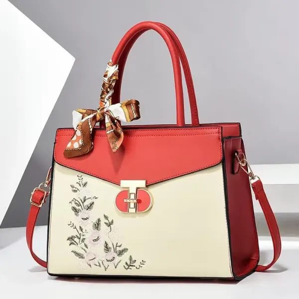 Medium Square PU Tote Bag For Women In Multicolor Streetwear Style With Zipper Closure