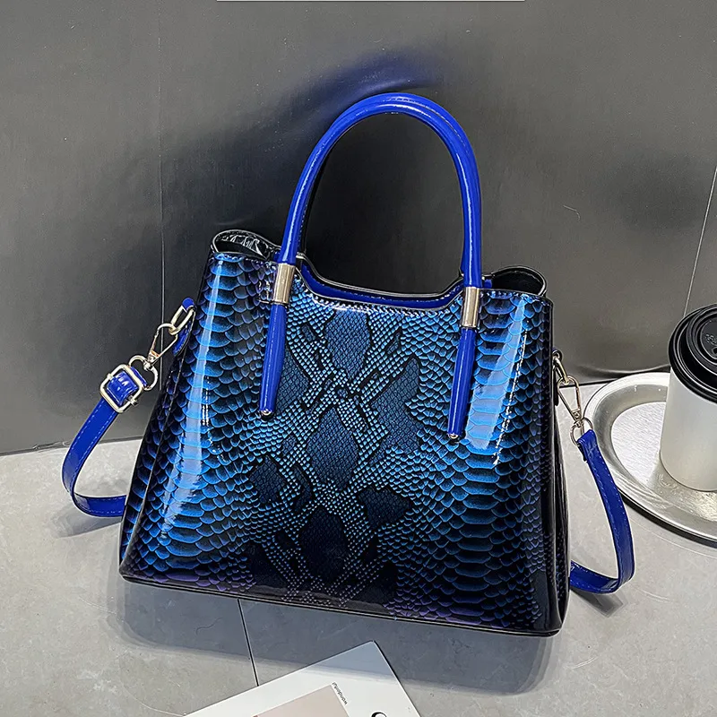 Crocodile Print Square Handbag