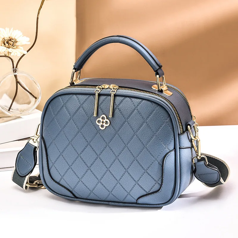 Elegant Solid Color Medium PU Leather Handbag For Women With Zipper Closure