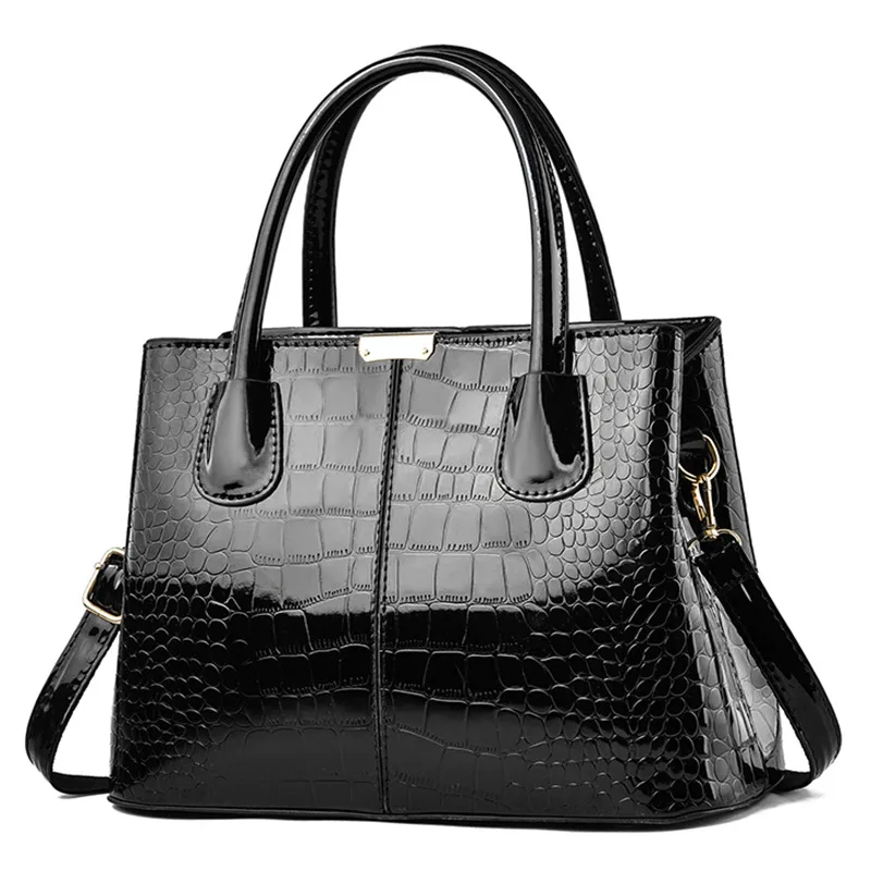Elegant Large Solid Color PU Leather Crossbody Bag For Women With Zipper Closure, Top Handle Design