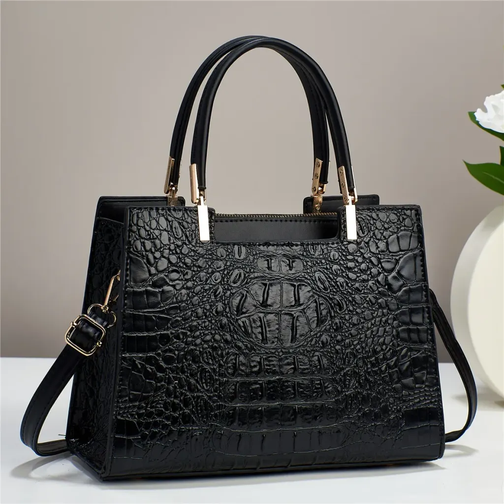 Elegant Large Solid Color PU Leather Women’s Handbag With Zipper Closure, Stylish Shoulder Bag