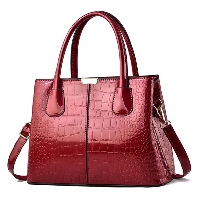 Elegant Large Solid Color PU Leather Crossbody Bag For Women With Zipper Closure, Top Handle Design