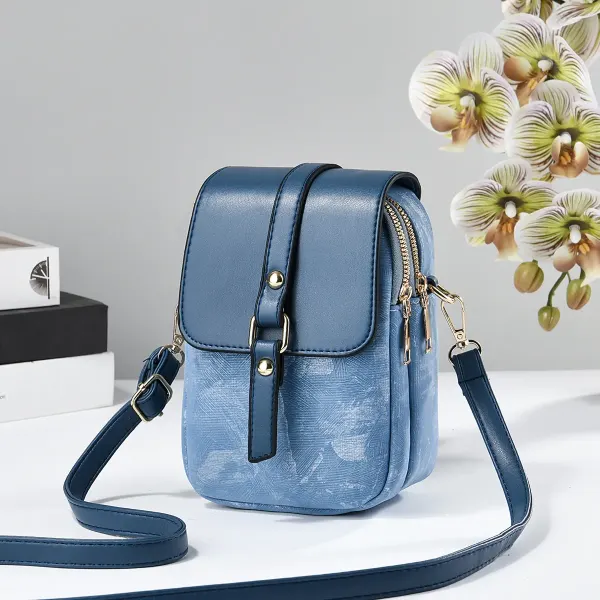 Splicing Square Crossbody Bag In PU Leather With Sewing Thread Detail, Featuring Sling Strap For Spring And Summer