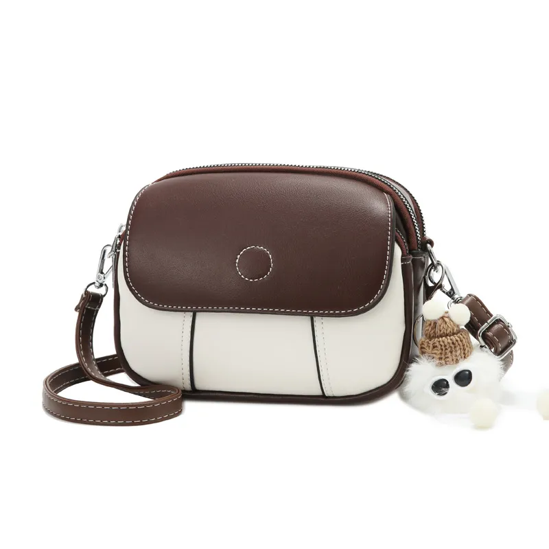 Color Block Round Shoulder Bag