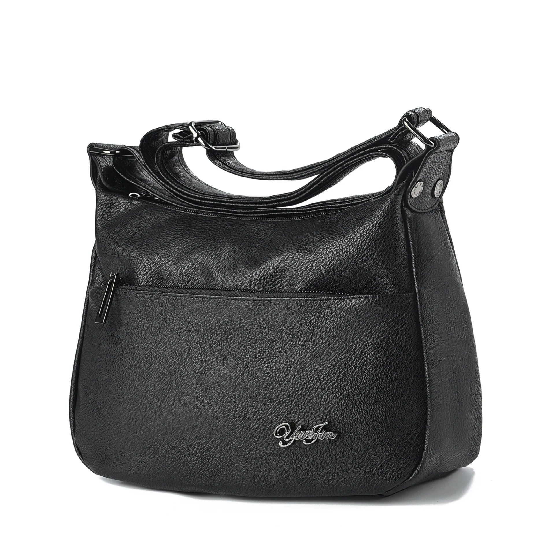 Women’s Square PU Leather Tote Bag With Sewing Thread Design And Single Shoulder Strap