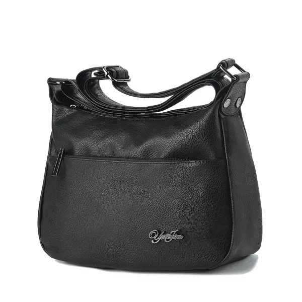Women’s Square PU Leather Tote Bag With Sewing Thread Design And Single Shoulder Strap