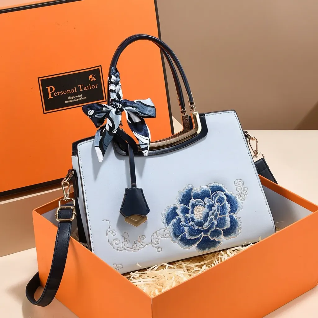 Durable Square Vegan Leather Handbag