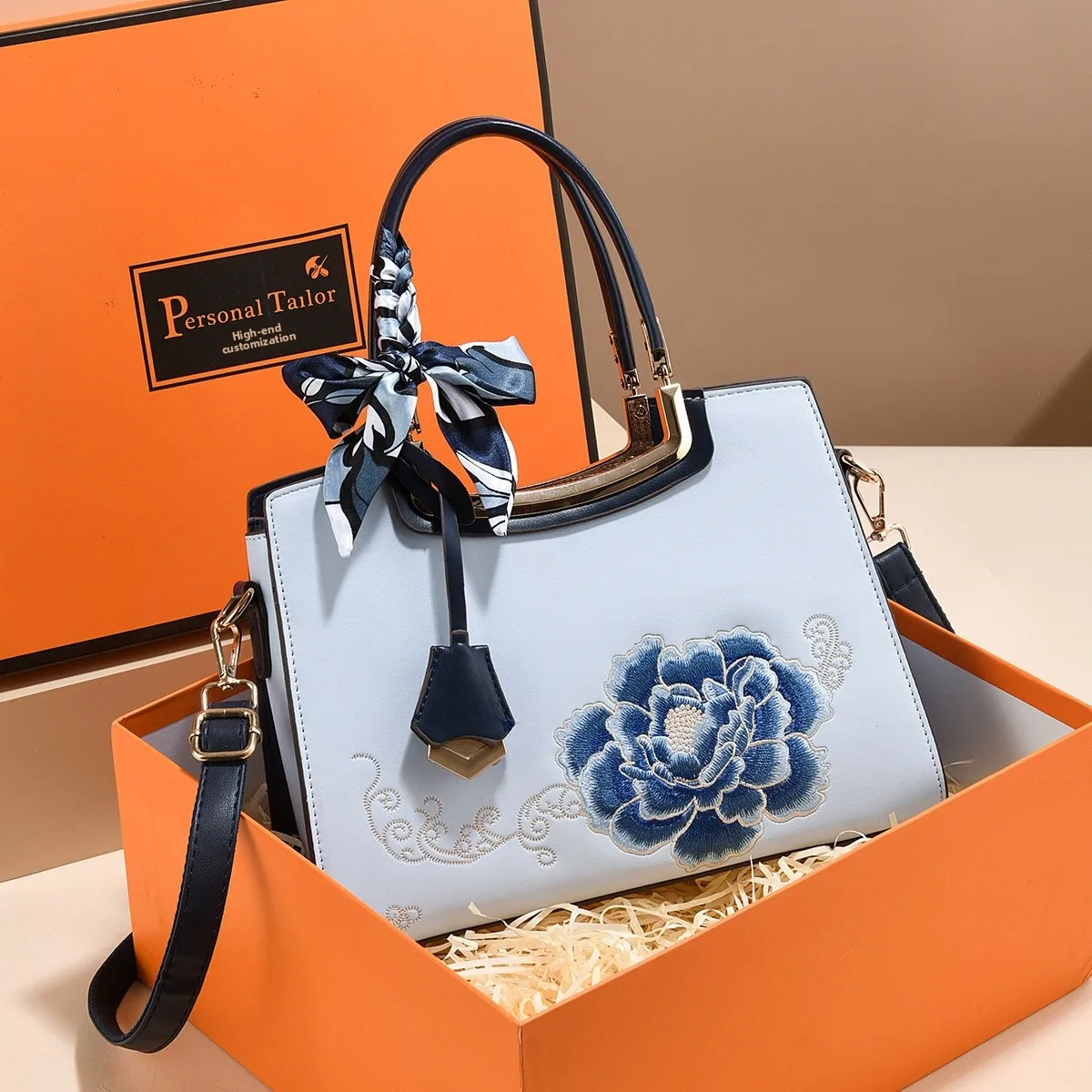 Durable Square Vegan Leather Handbag