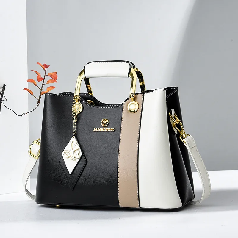 Women’s Color Block Square PU Leather Handbag With Single Shoulder Strap For Summer 2023