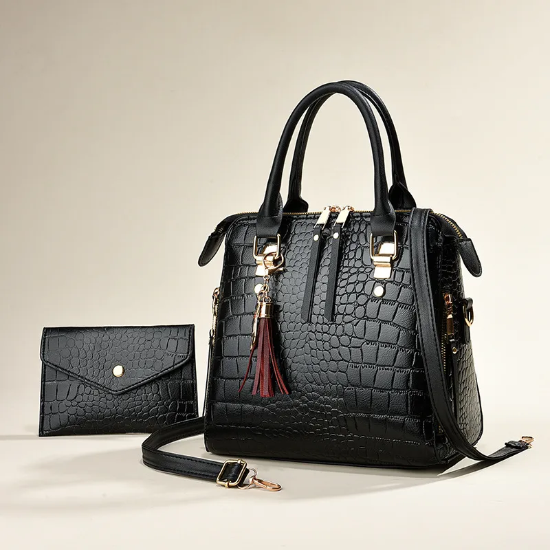 Large Crocodile Square Bag Set