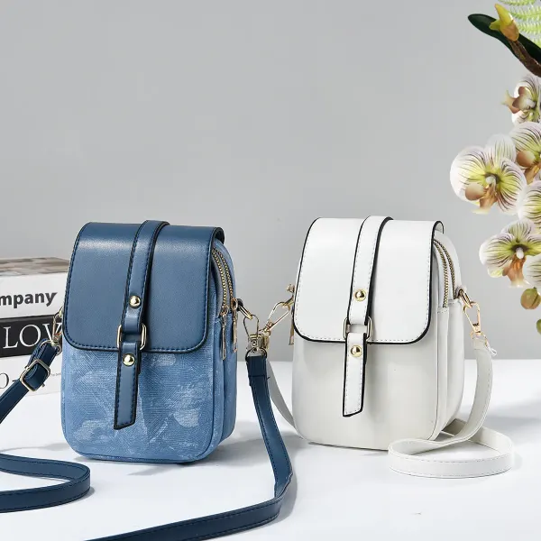 Splicing Square Crossbody Bag In PU Leather With Sewing Thread Detail, Featuring Sling Strap For Spring And Summer
