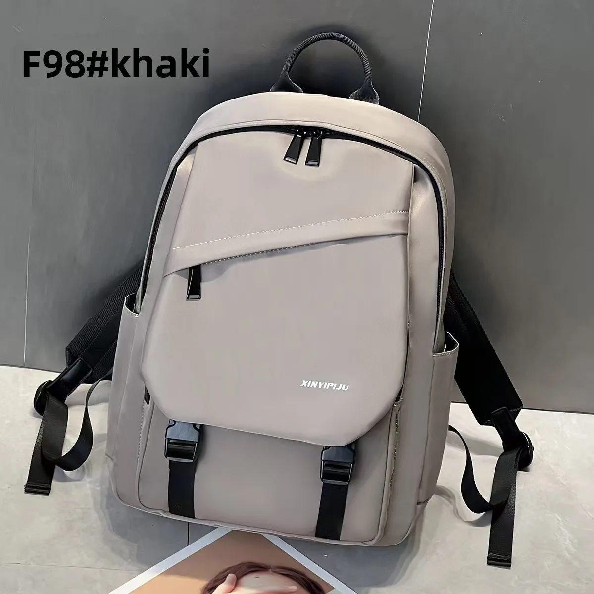 Water Repellent School Backpack For Women In Spring Featuring Durable PU Material And Stylish Sewing Thread Design Main image