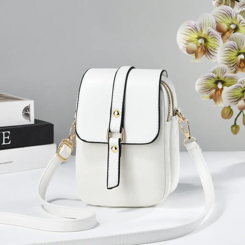 Splicing Square Crossbody Bag In PU Leather With Sewing Thread Detail, Featuring Sling Strap For Spring And Summer