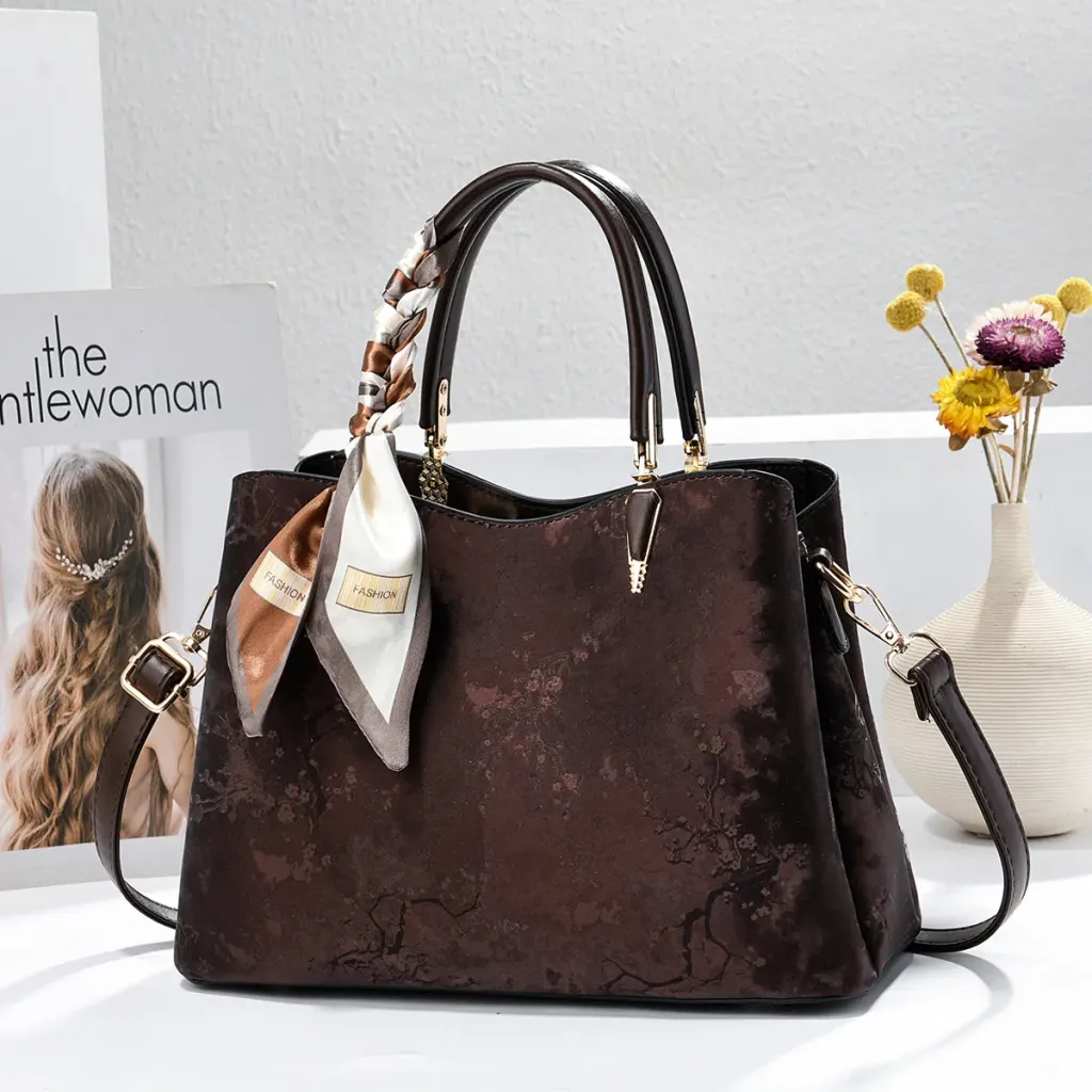 Ombre Square PU Leather Tote Bag For Women Featuring Sewing Thread Design
