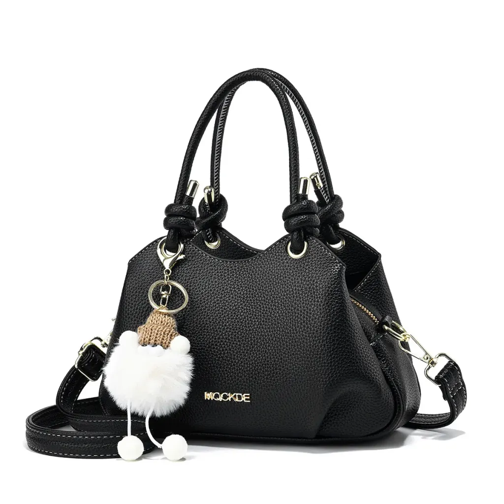 Women’s PU Leather Bucket Handbag With Sewing Thread Detail, Summer Style Featuring Top Handle