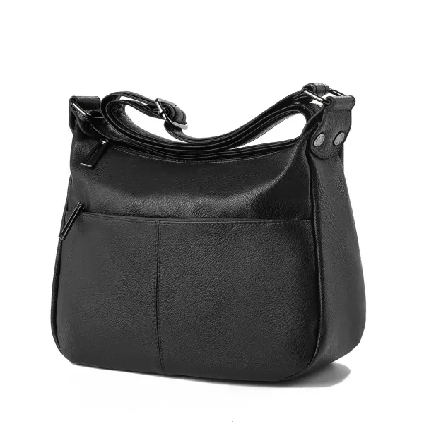 Women’s Square PU Leather Tote Bag With Sewing Thread Design And Single Shoulder Strap