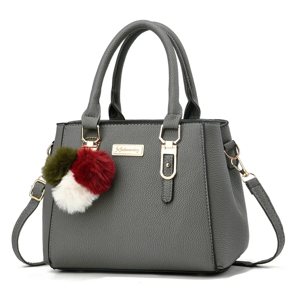 Women’s Square PU Tote Bag With Sewing Thread Detail, Single Shoulder Strap