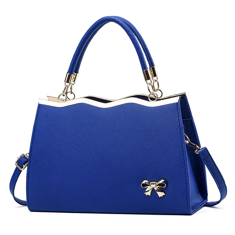 Large Color Block Basic Top Handle Bag For Women In PU Leather With Zipper Closure