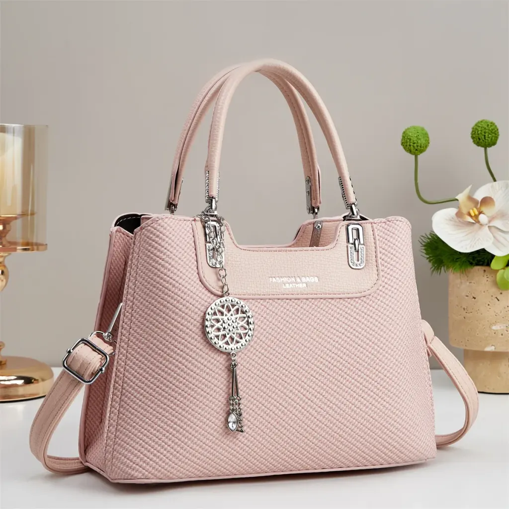 Square PU Leather Shoulder Bag For Women Featuring Sewing Thread Detail And Single Shoulder Strap
