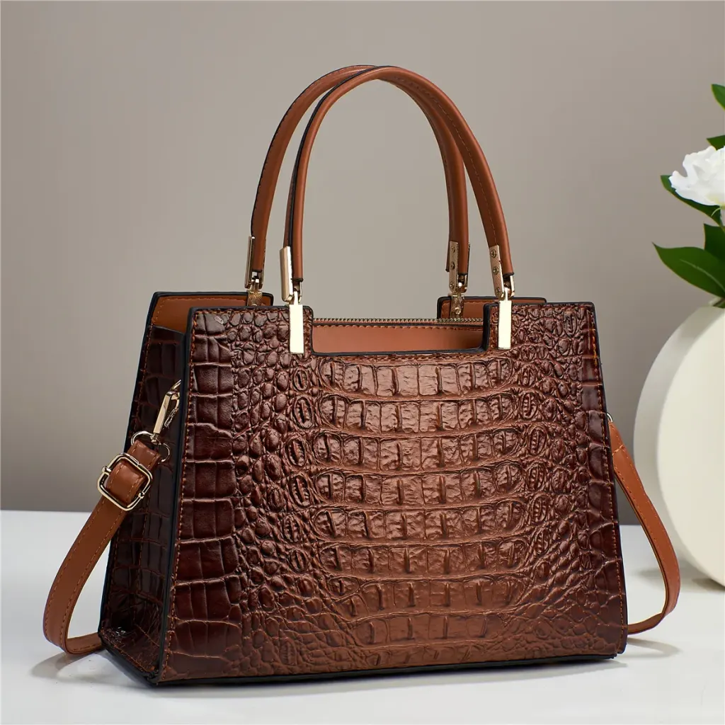 Elegant Large Solid Color PU Leather Women’s Handbag With Zipper Closure, Stylish Shoulder Bag