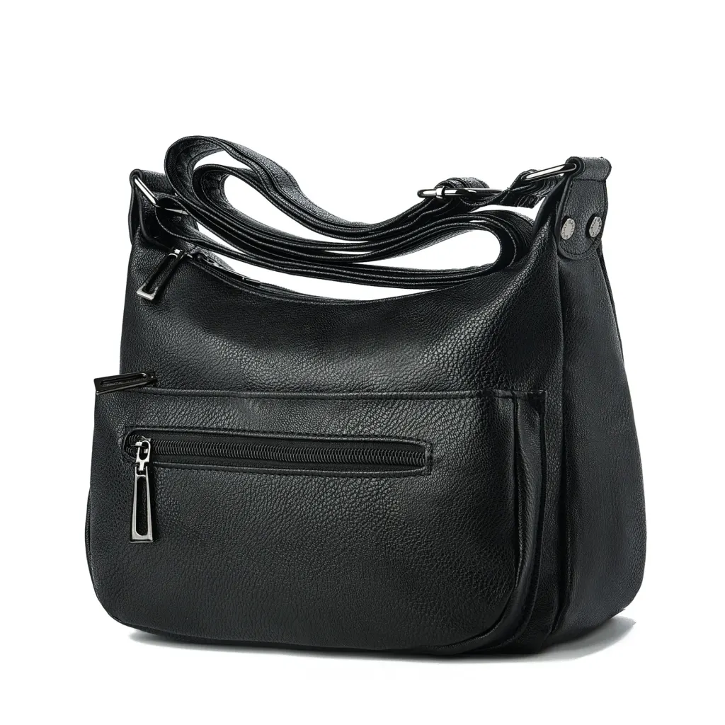 Women’s Square PU Leather Tote Bag With Sewing Thread Design And Single Shoulder Strap