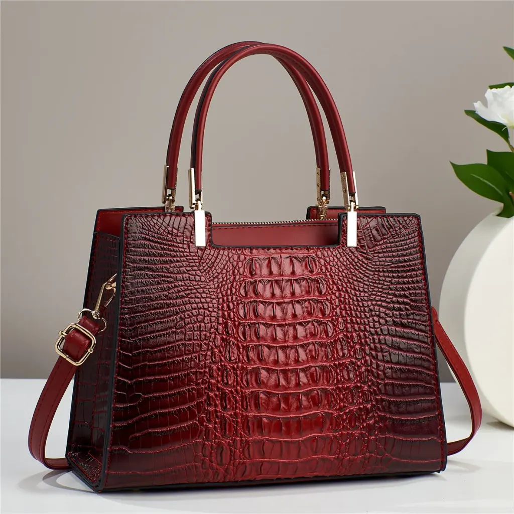 Elegant Large Solid Color PU Leather Women’s Handbag With Zipper Closure, Stylish Shoulder Bag