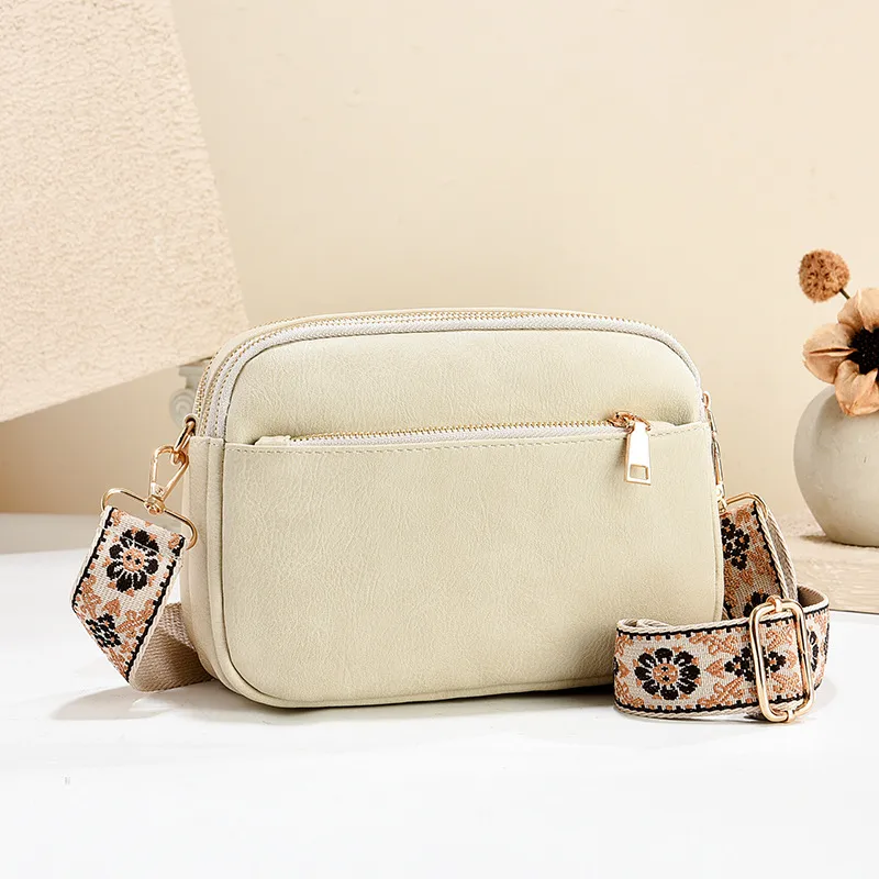 Women’s Square PU Leather Shoulder Bag With Sewing Thread Detail, Single Shoulder Strap
