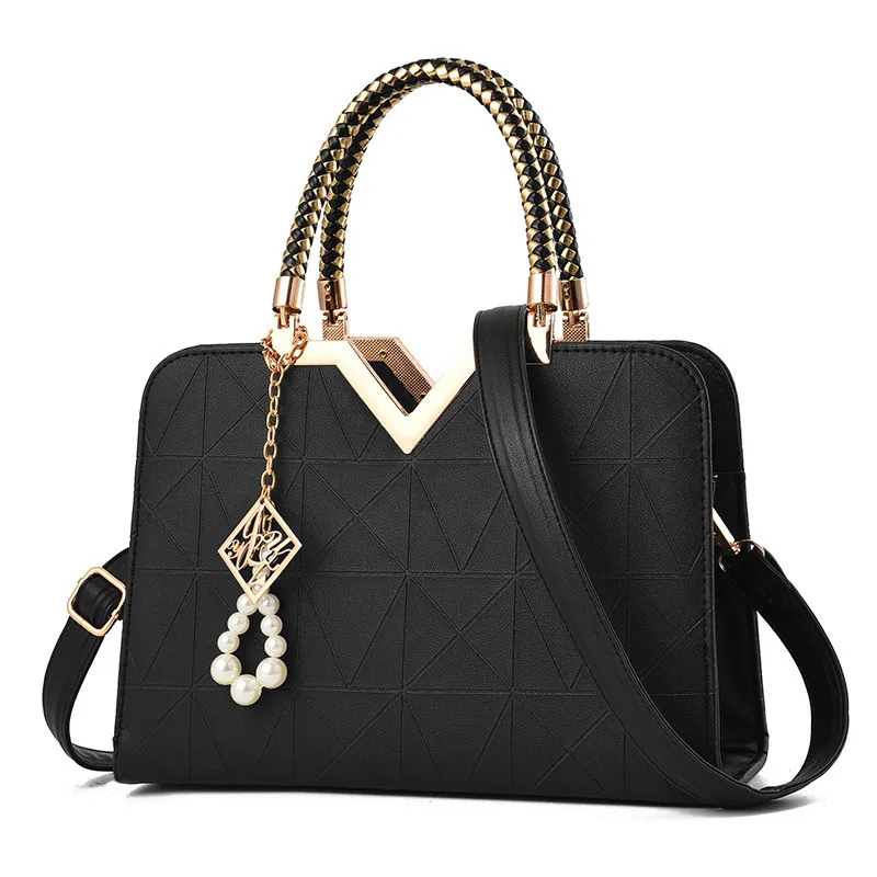 Solid Color Large Diana Bag For Women In Pu Leather With Zipper Closure Featuring European Vintage Style