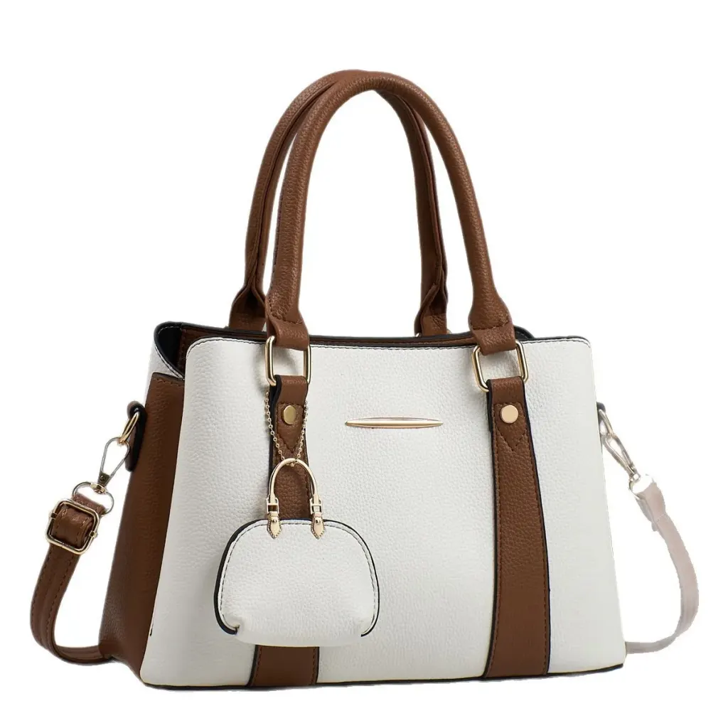 Color Block Square PU Leather Shoulder Bag For Women With Zipper Closure In Streetwear Style
