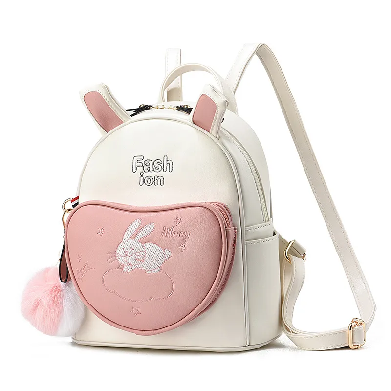 Rabbit Kids Backpack Made Of PU Material, Designed For Girls