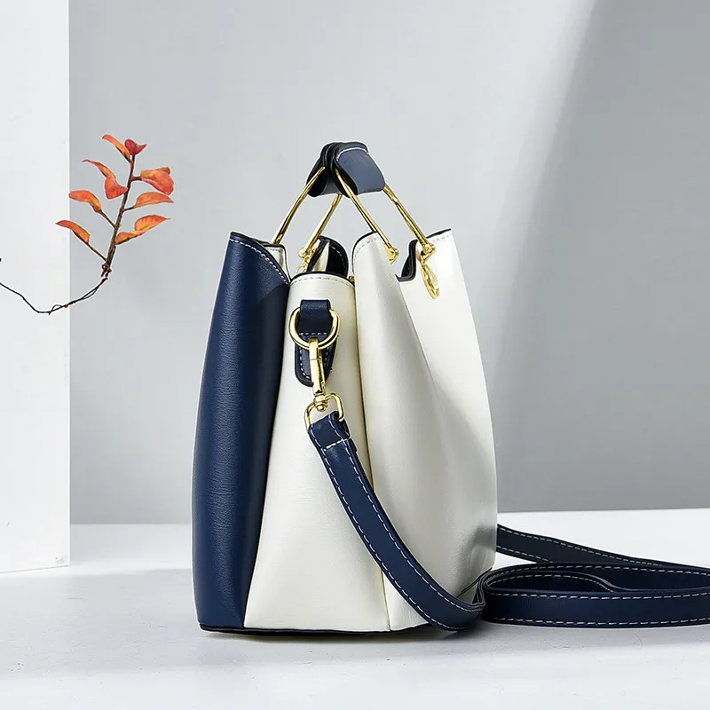 Women’s Color Block Square PU Leather Handbag With Single Shoulder Strap For Summer 2023